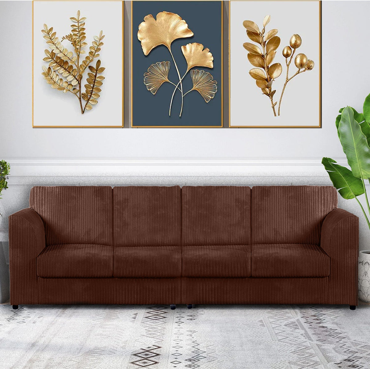 DYLAN 4 Seater Full Back Jumbo Cord Fabric Sofa