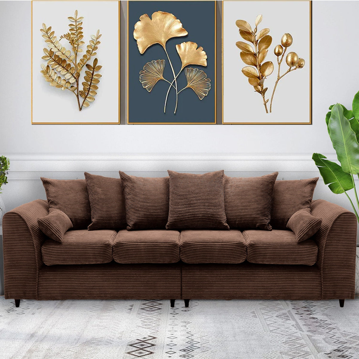 DYLAN 4 Seater Scatter Back Jumbo Cord Fabric Sofa