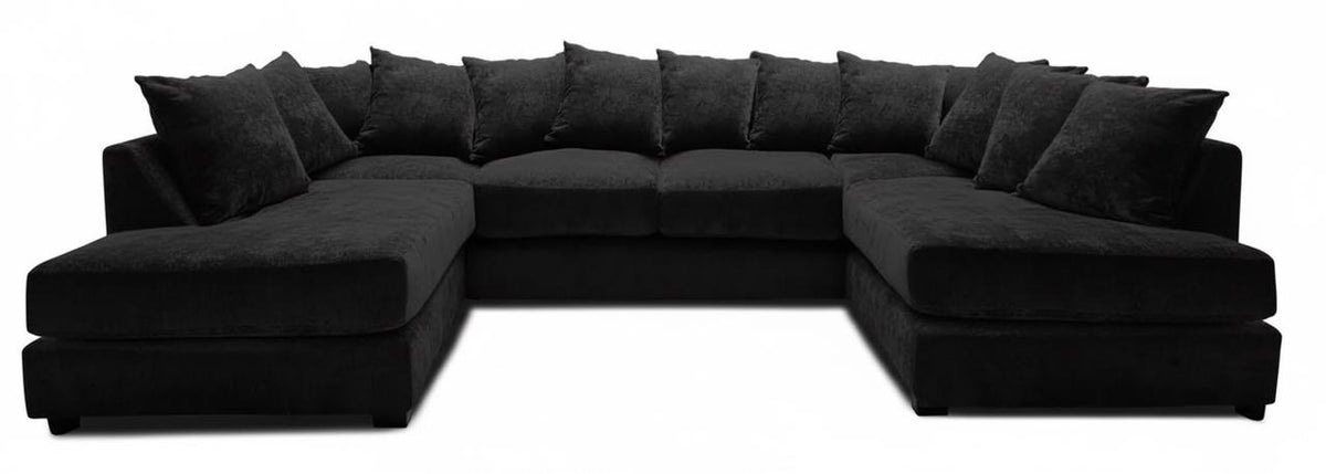 CAMBRIDGE U Shape Chenille Fabric Scatter Back Sofa