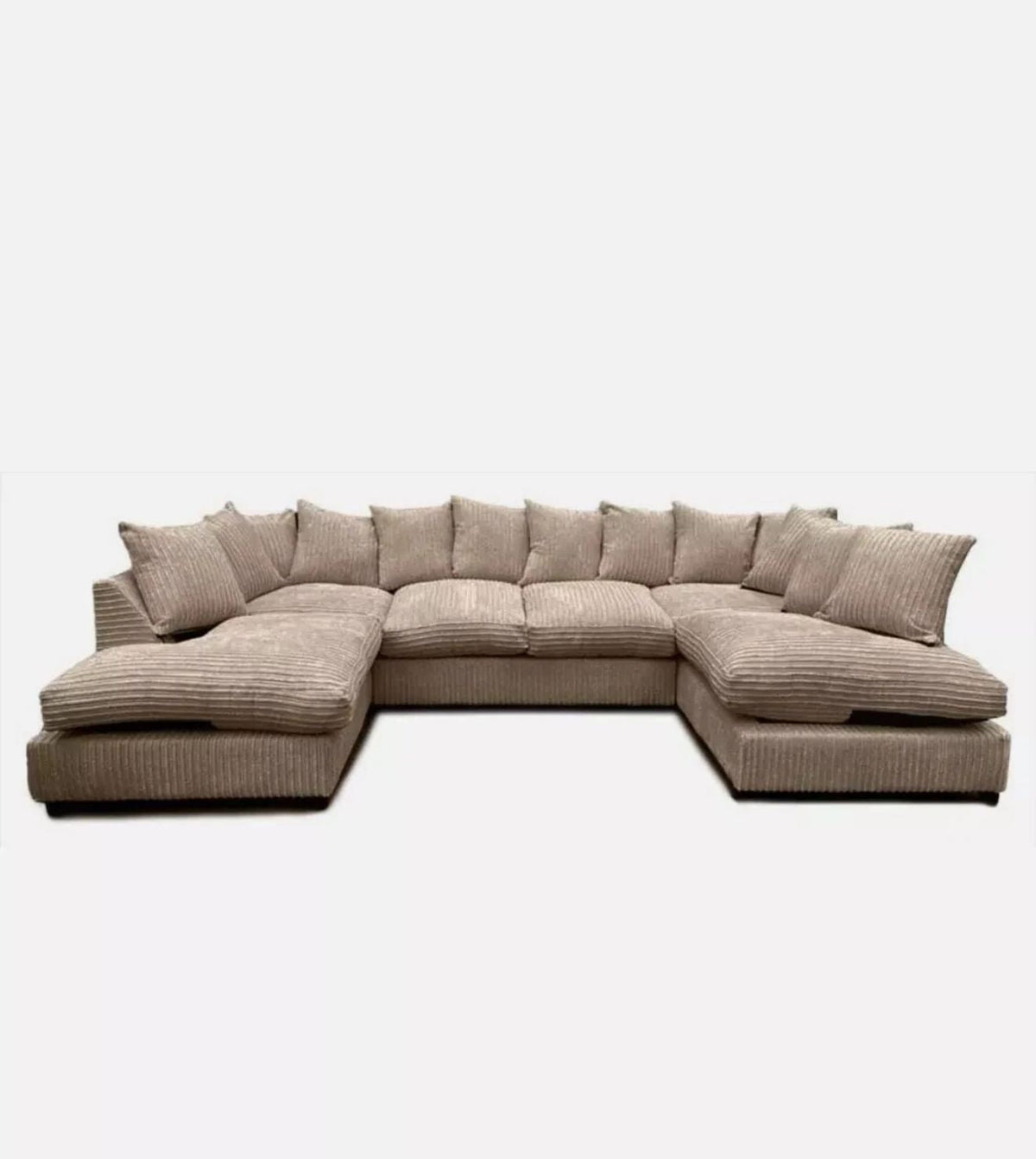 CAMBRIDGE U Shape Jumbo Cord Fabric Scatter Back Sofa