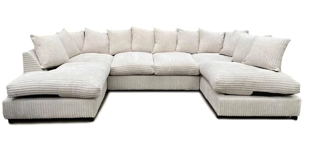 CAMBRIDGE U Shape Jumbo Cord Fabric Scatter Back Sofa