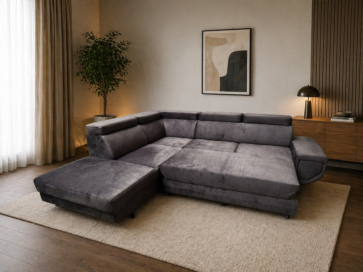 Artic corner sofa Storage Sofa Bed in Grey