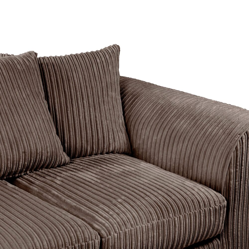 Hannah Jumbo Cord Scatter Back 3 Seater Sofa Chocolate