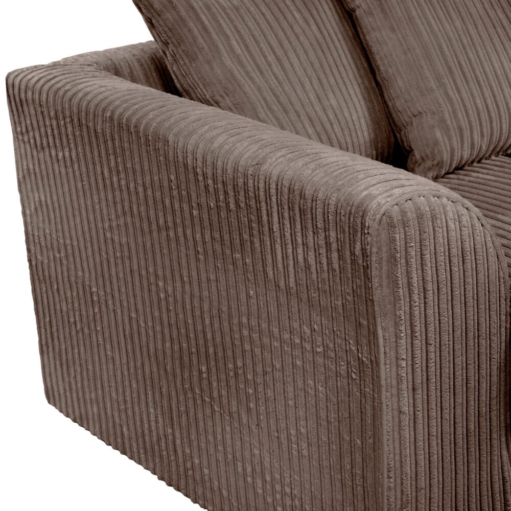 Hannah Jumbo Cord Scatter Back 3 Seater Sofa Chocolate