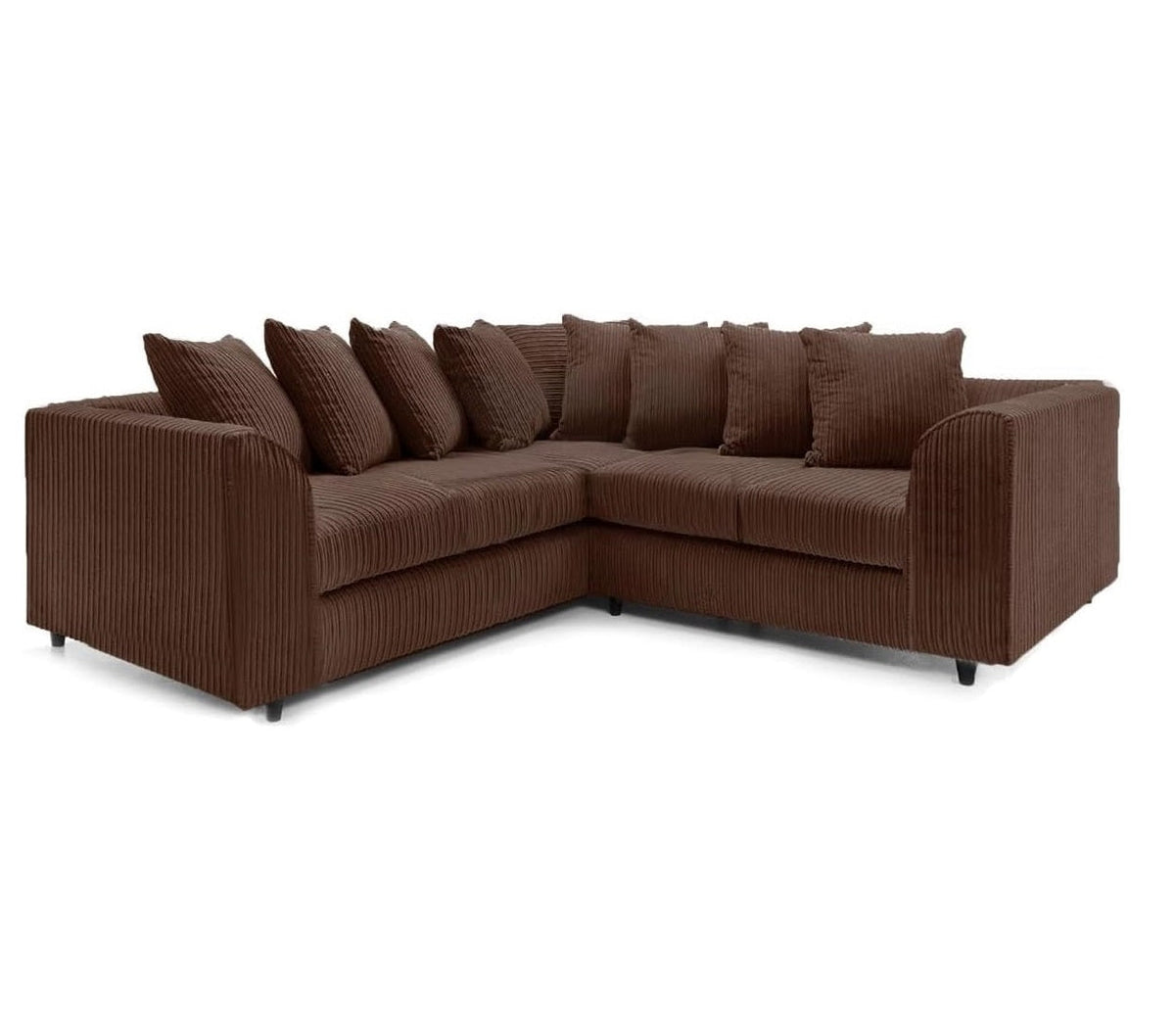 Hannah Jumbo Cord Scatter Back 2c2 Corner Sofa Chocolate