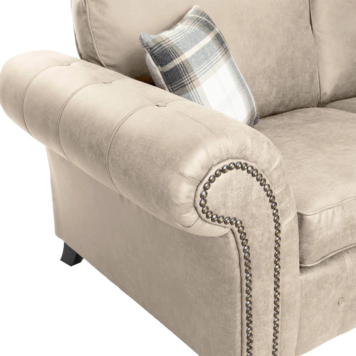 Oakland L Shaped 4 Seater Suede Leather Corner Sofa Marble