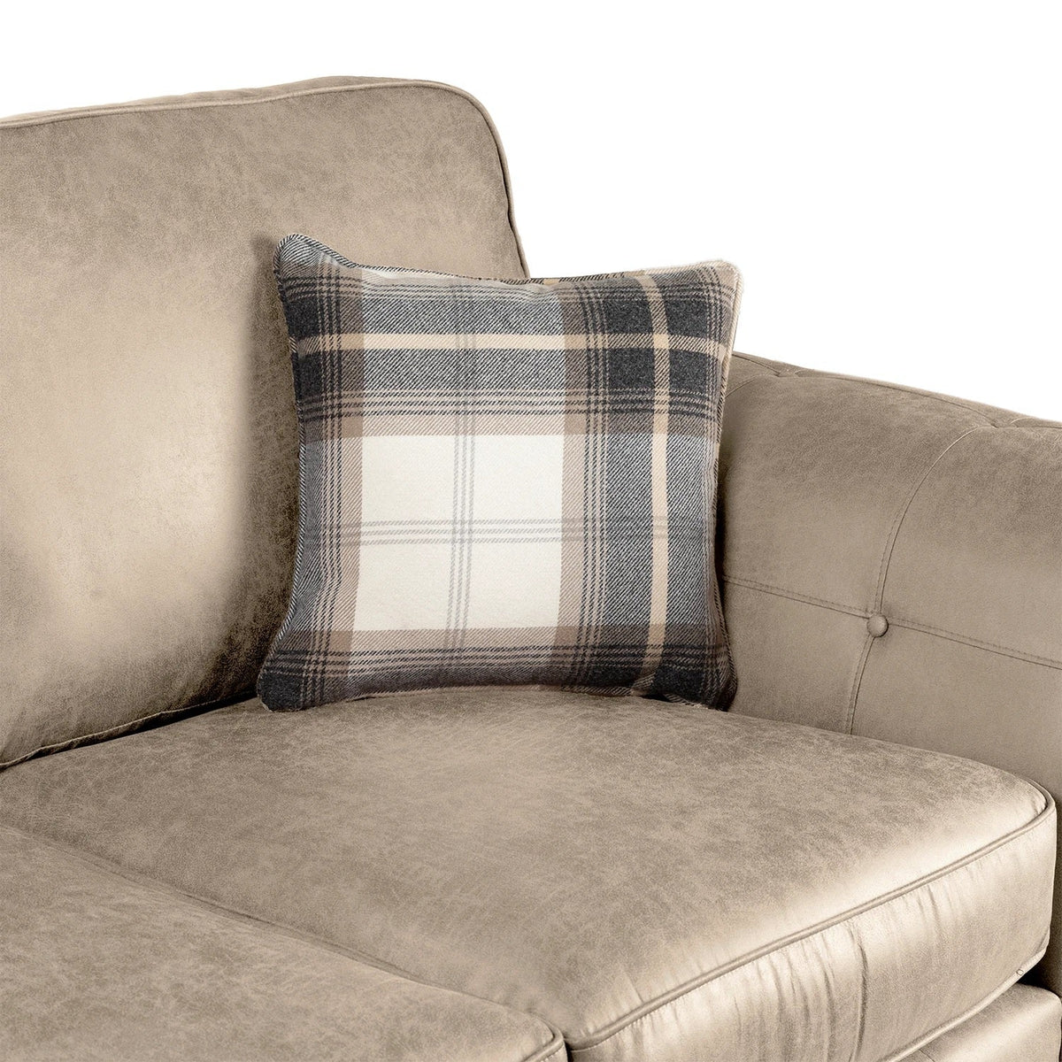 Oakland Suede Leather 2c1 Corner Sofa Marble
