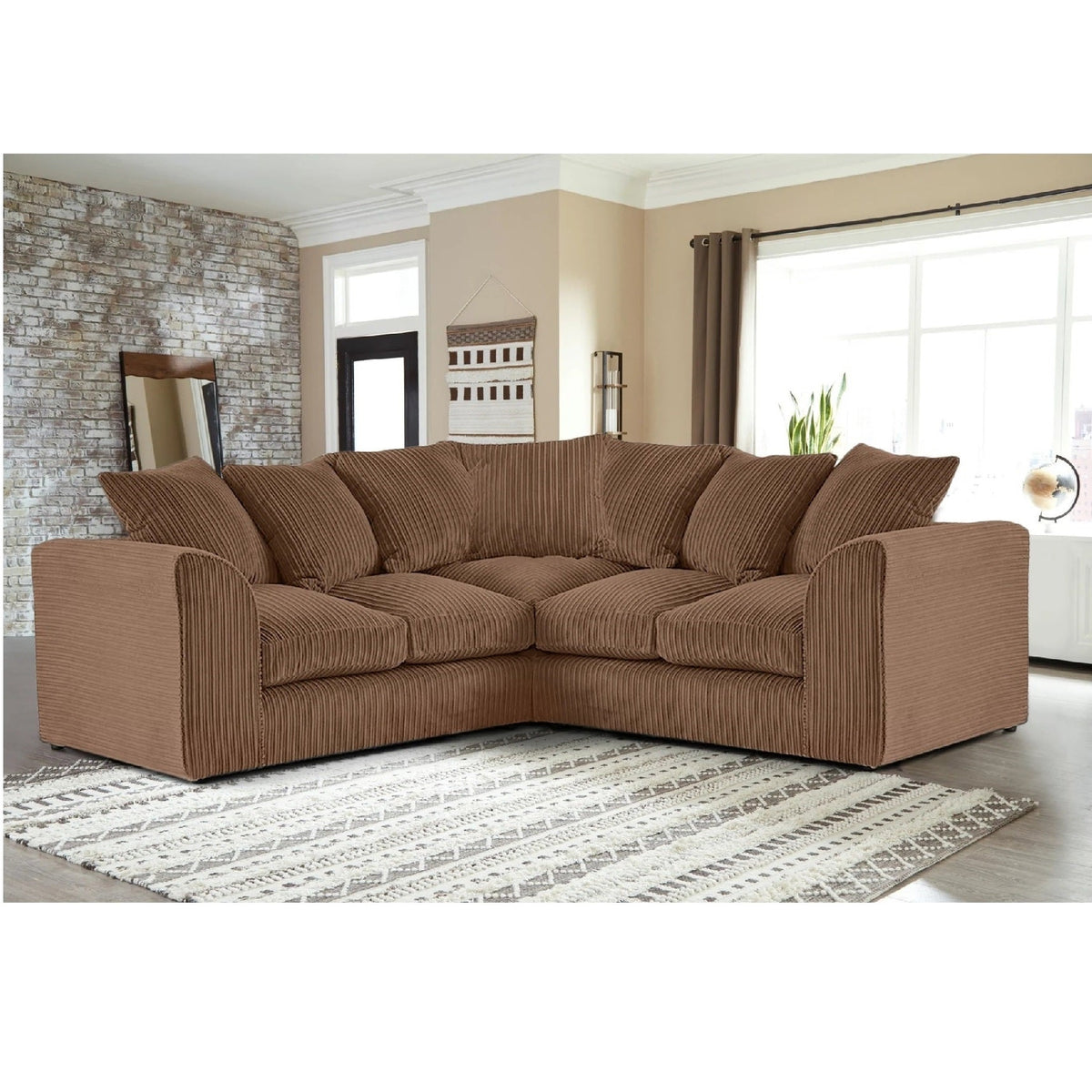 Hannah Jumbo Cord Scatter Back 2c2 Corner Sofa