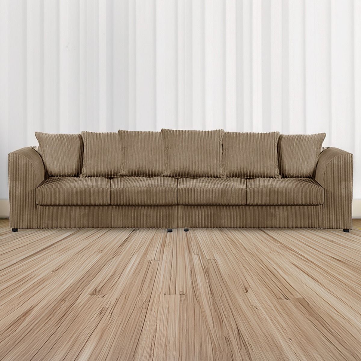 DYLAN 4 Seater Scatter Back Jumbo Cord Fabric Sofa Coffee