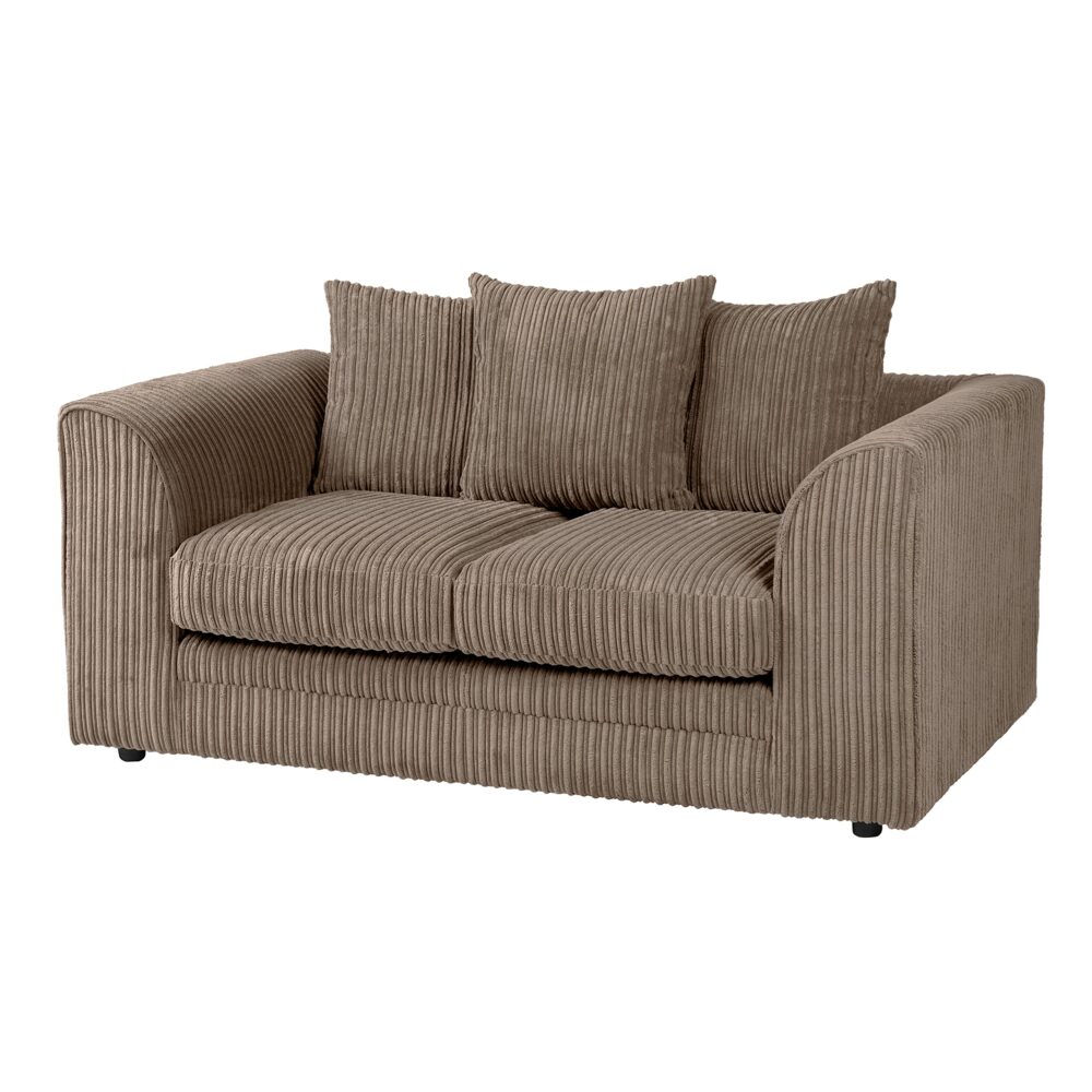 Hannah Jumbo Cord Scatter Back 2 Seater Sofa Coffee
