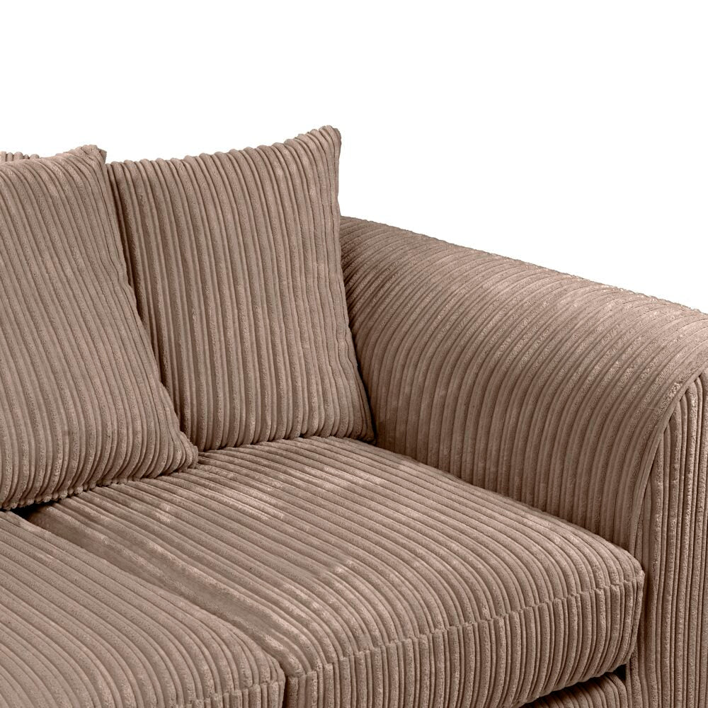 Hannah Jumbo Cord Scatter Back 3+2 Seater Sofa Suite Set Coffee