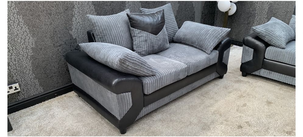 Dino 2 Seater Sofa in Black & Grey