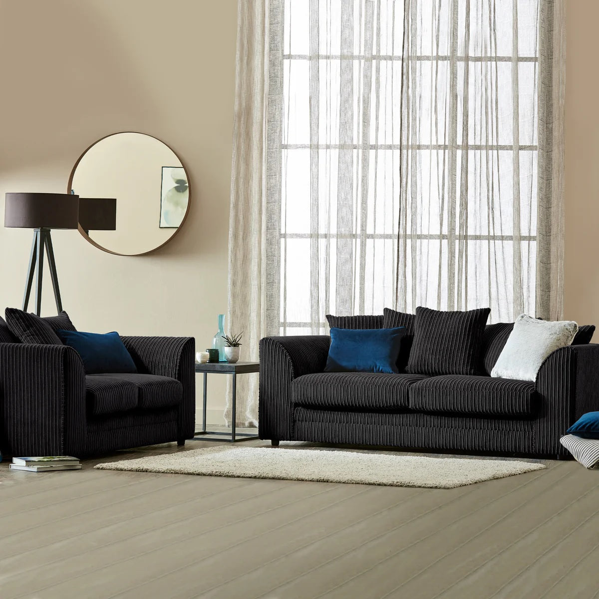 Hannah Jumbo Cord Scatter Back 3+2 Seater Sofa Suite Set