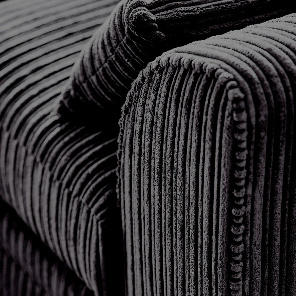 Hannah Jumbo Cord Scatter Back 4 Seater Left Hand Facing Corner Sofa Black