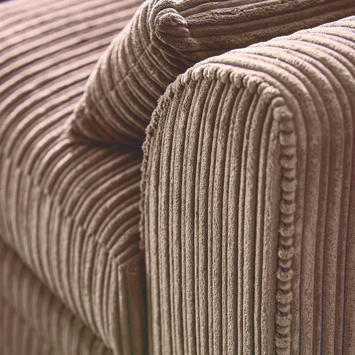 Hannah Jumbo Cord Scatter Back 4 Seater Left Hand Facing Corner Sofa Coffee