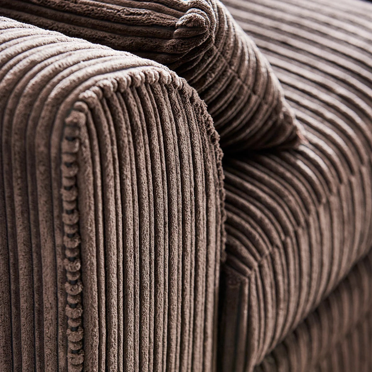 Hannah Jumbo Cord Scatter Back 4 Seater Right Hand Facing Corner Sofa Chocolate