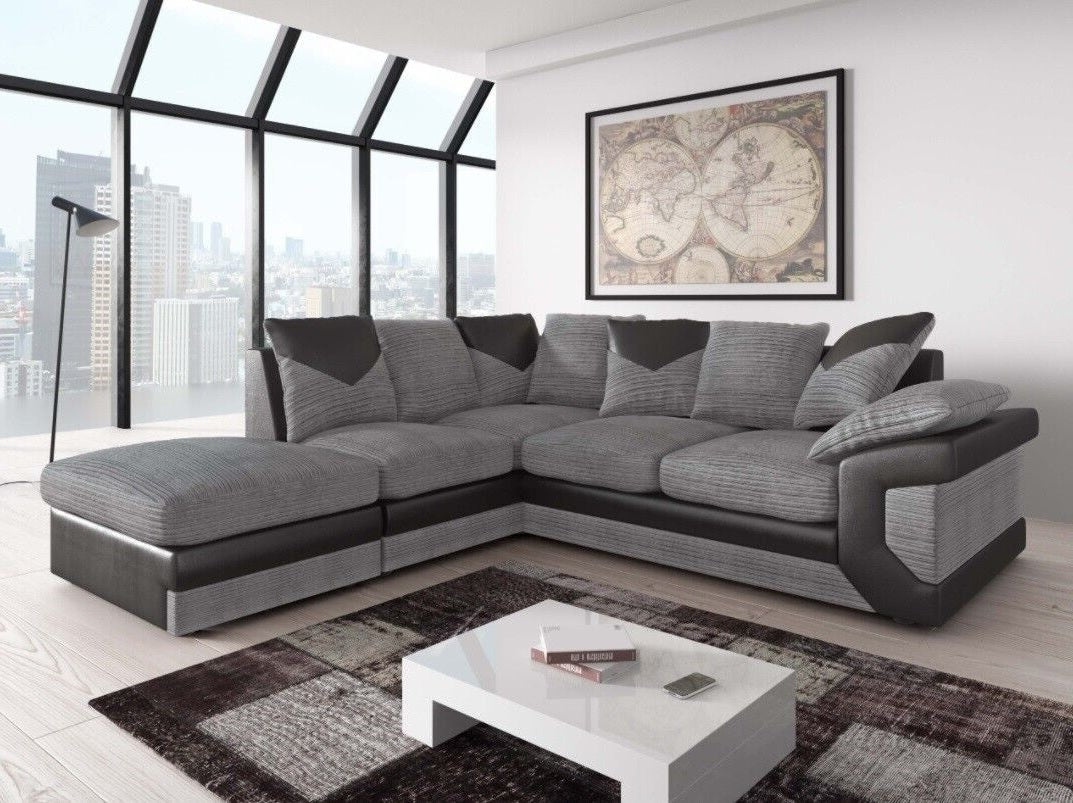 Dino Corner Sofa - Black & Grey
