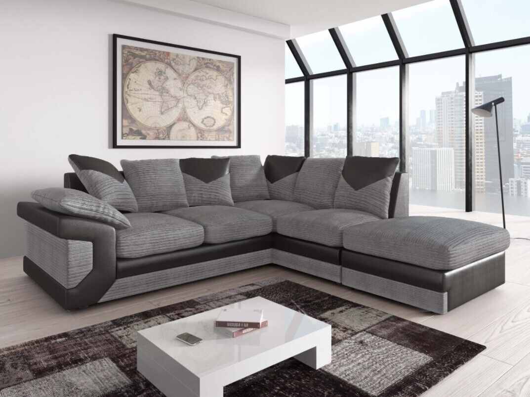 Dino Corner Sofa - Black & Grey