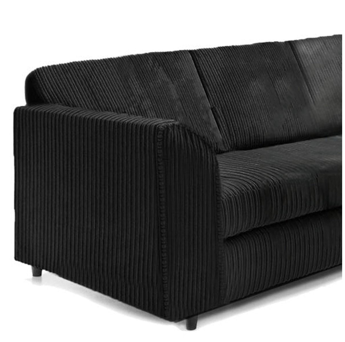 Hannah Jumbo Cord Full Back 2c2 Corner Sofa Black