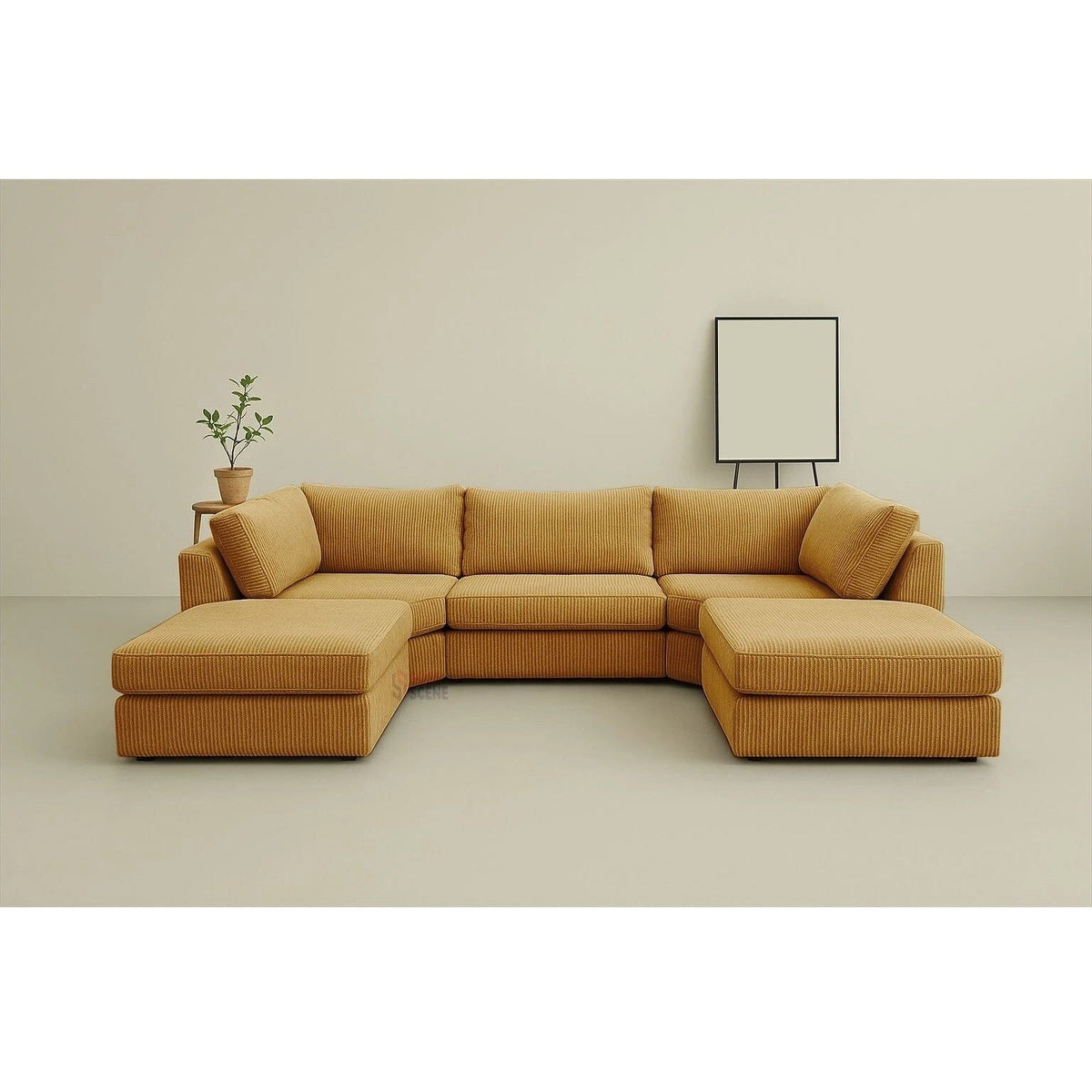 Bishop Full Back Large Jumbo cord U shaped Sofa