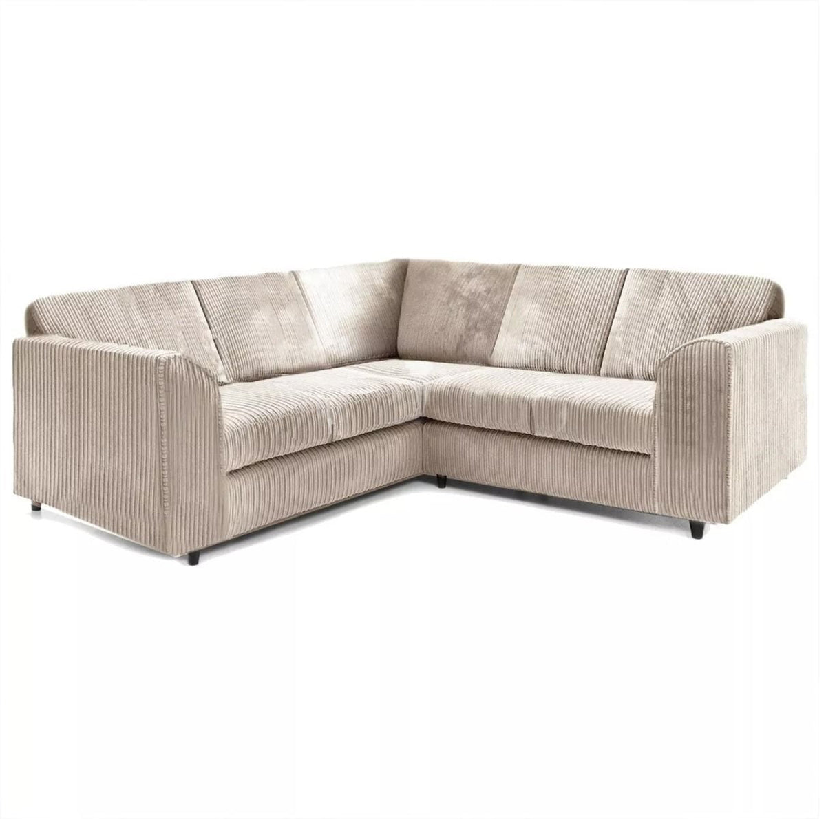 Jumbo Cord Corner Sofa Side Angle View