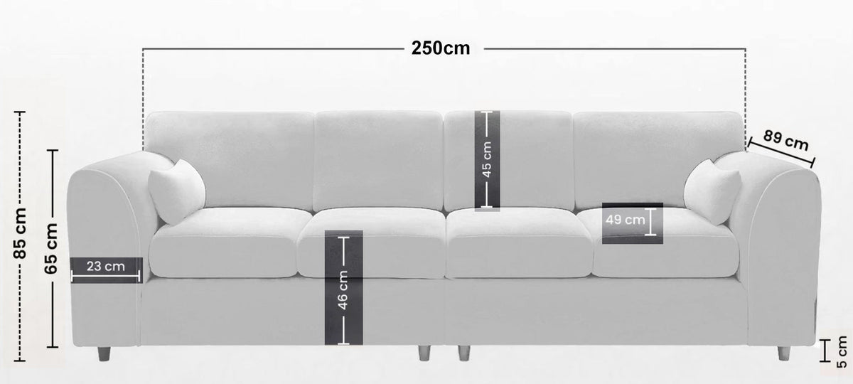 Bela Crushed Velvet 4 Seater Full Back Sofa
