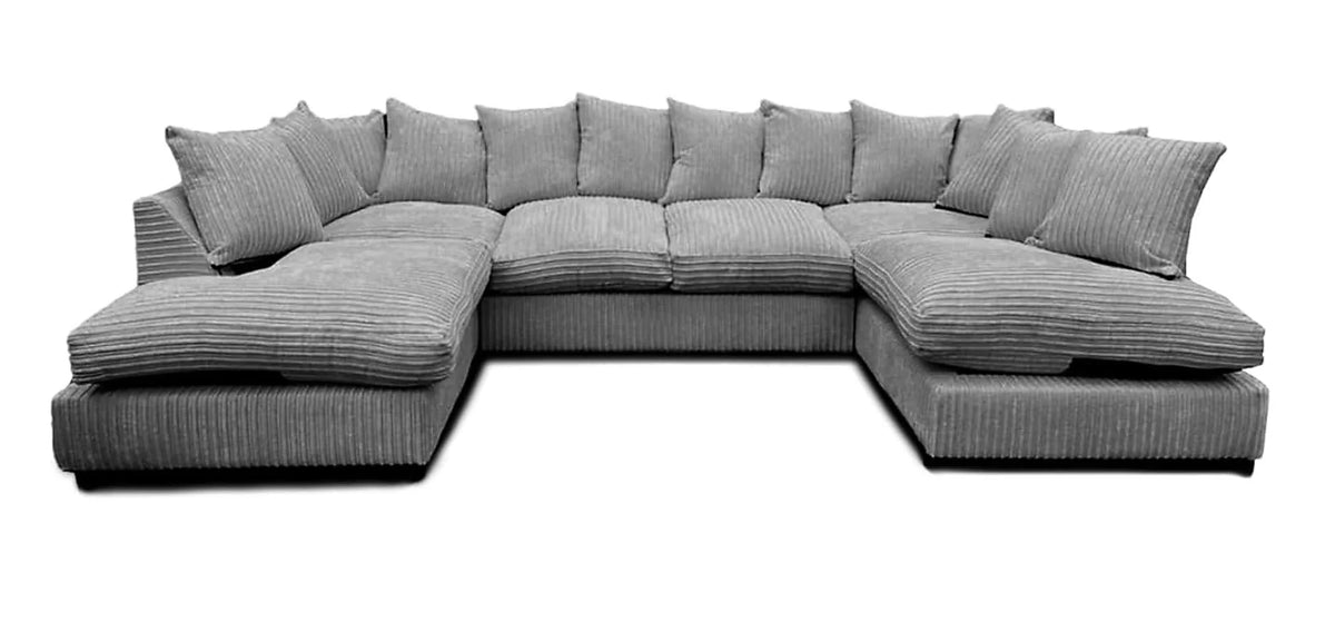 CAMBRIDGE U Shape Jumbo Cord Fabric Scatter Back Sofa
