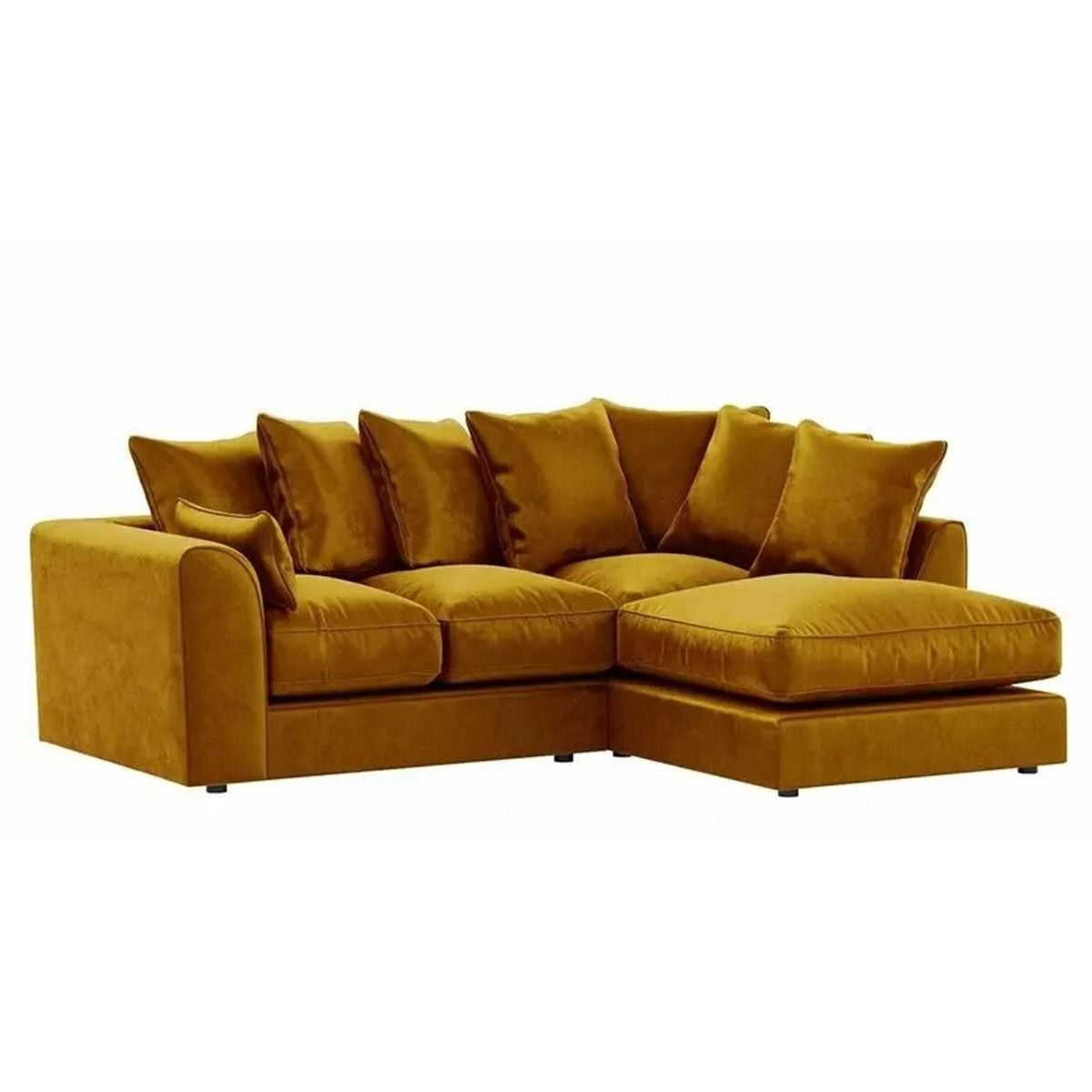 Arizona Plush Velvet Right Hand Facing Corner Sofa Gold