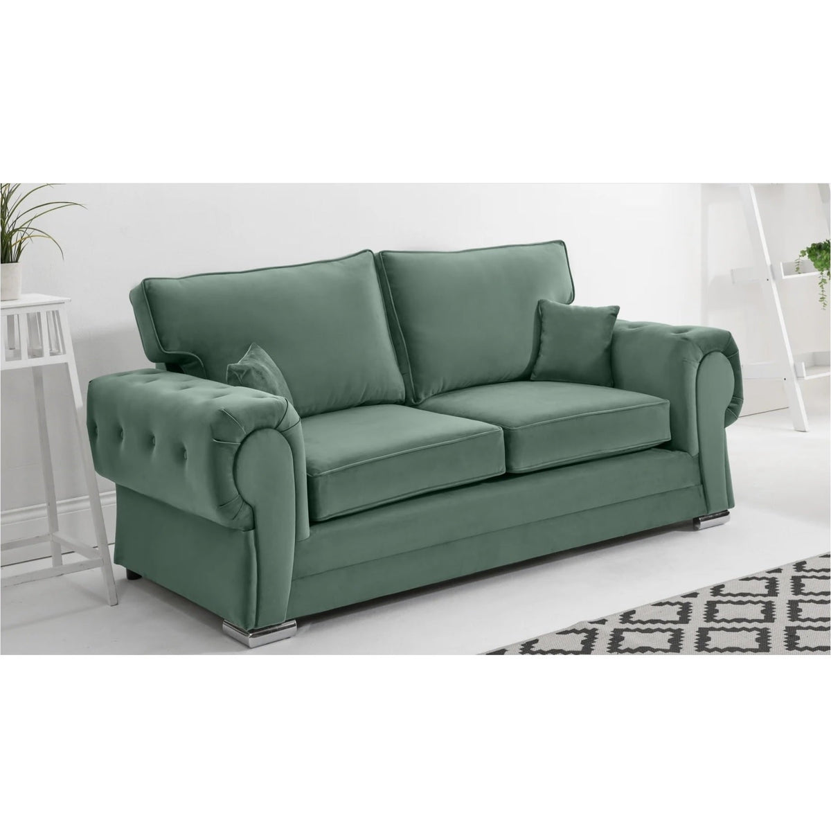 Chingford Plush Velvet Full Back 3 Seater Sofa