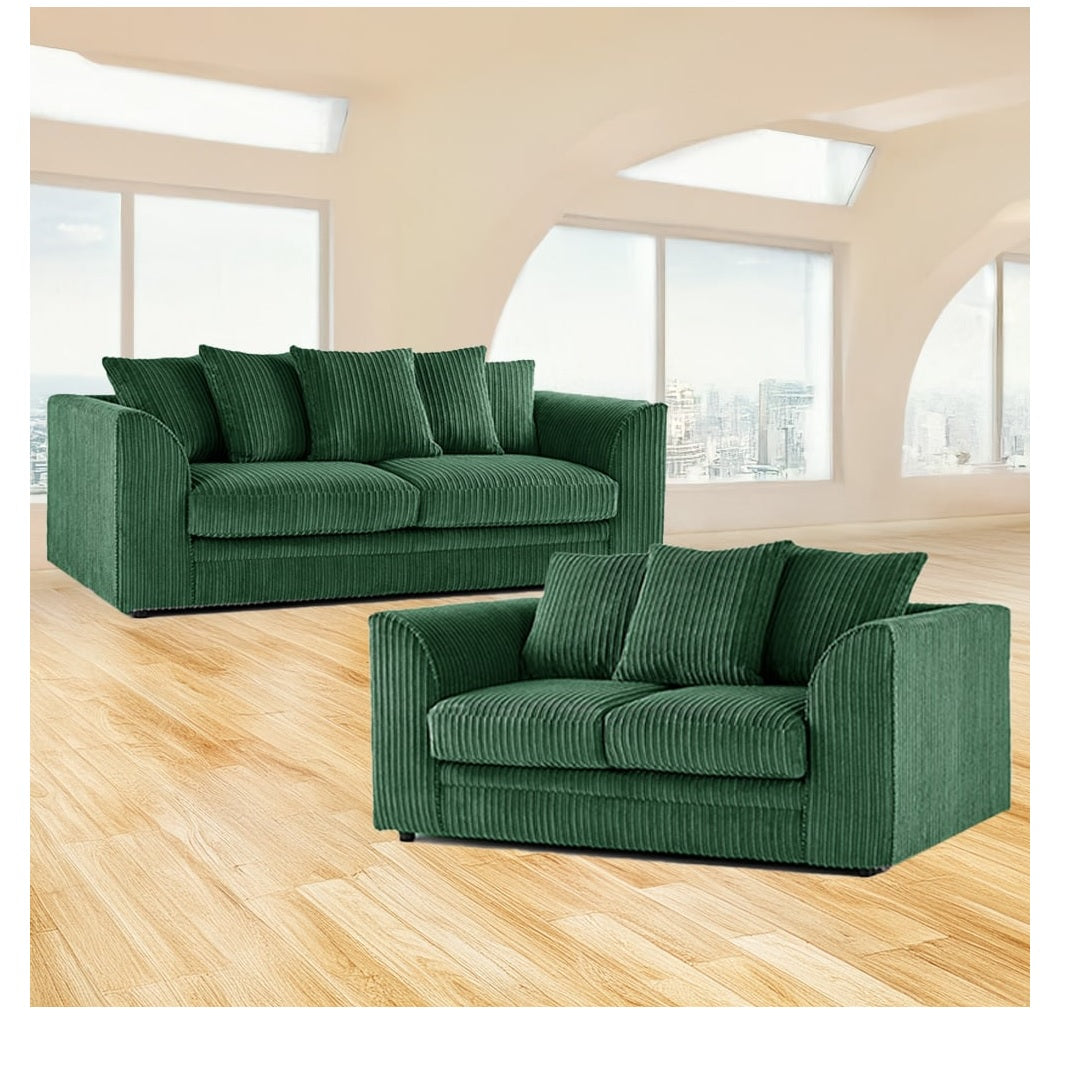 Hannah Jumbo Cord Scatter Back 3+2 Seater Sofa Suite Set