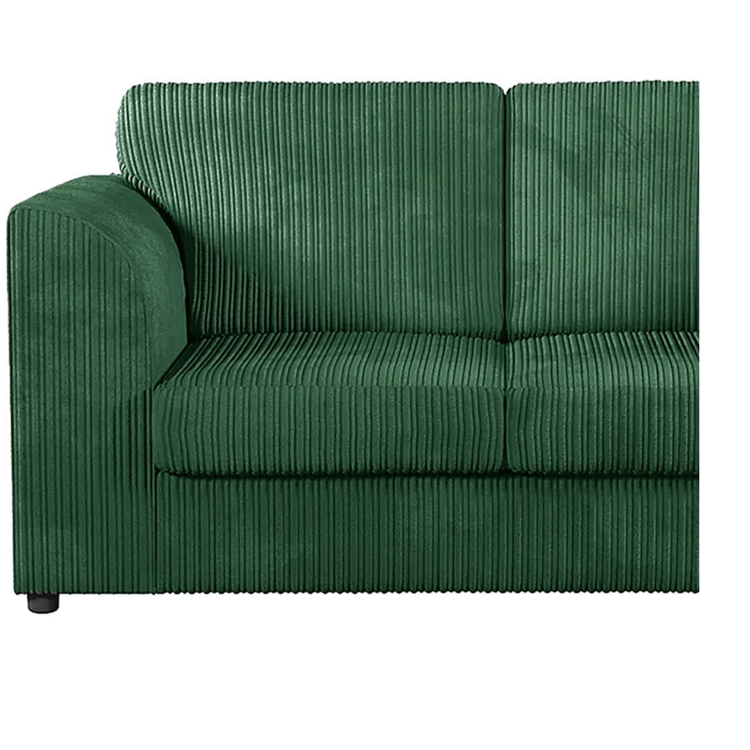 Green Cord Sofa with Deep Seat Cushions