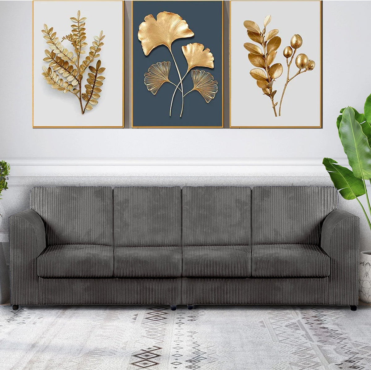 DYLAN 4 Seater Full Back Jumbo Cord Fabric Sofa