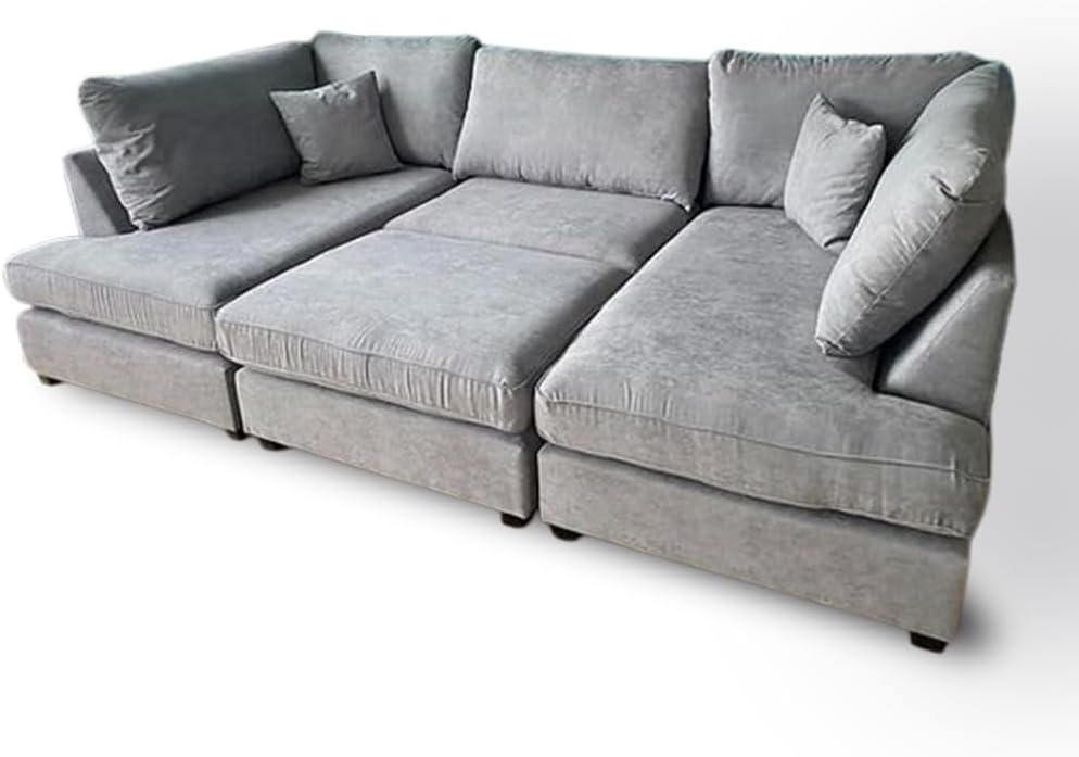 Harper 5 seater Cinema U shaped Chenille Fabric Corner Sofa