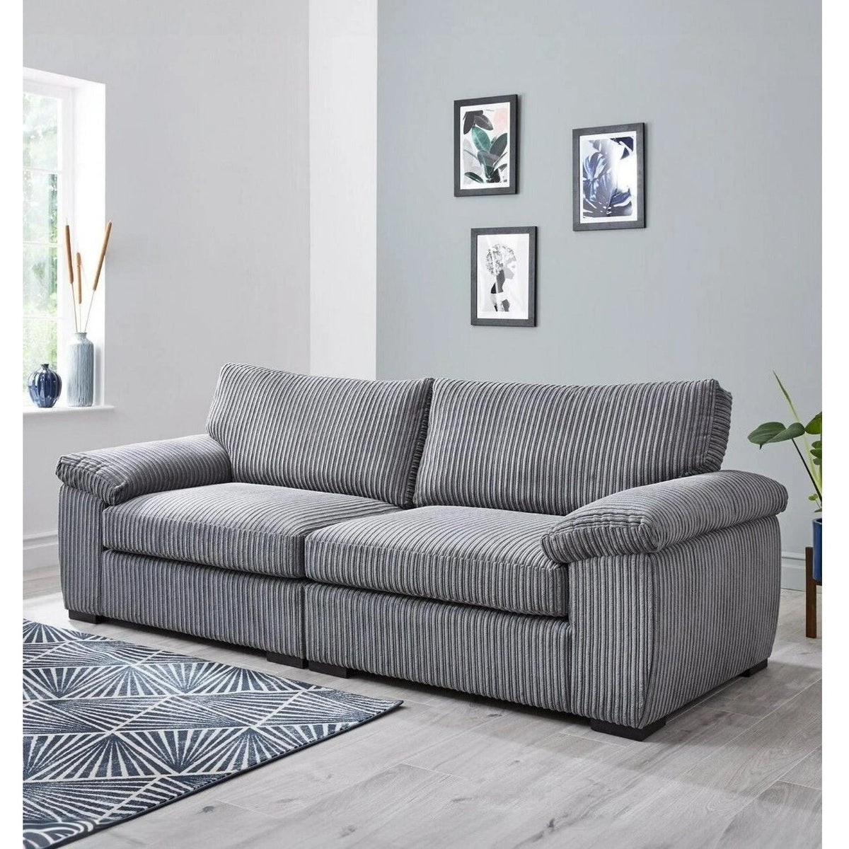 Amalfi Jumbo Cord 4 seater Sofa Grey