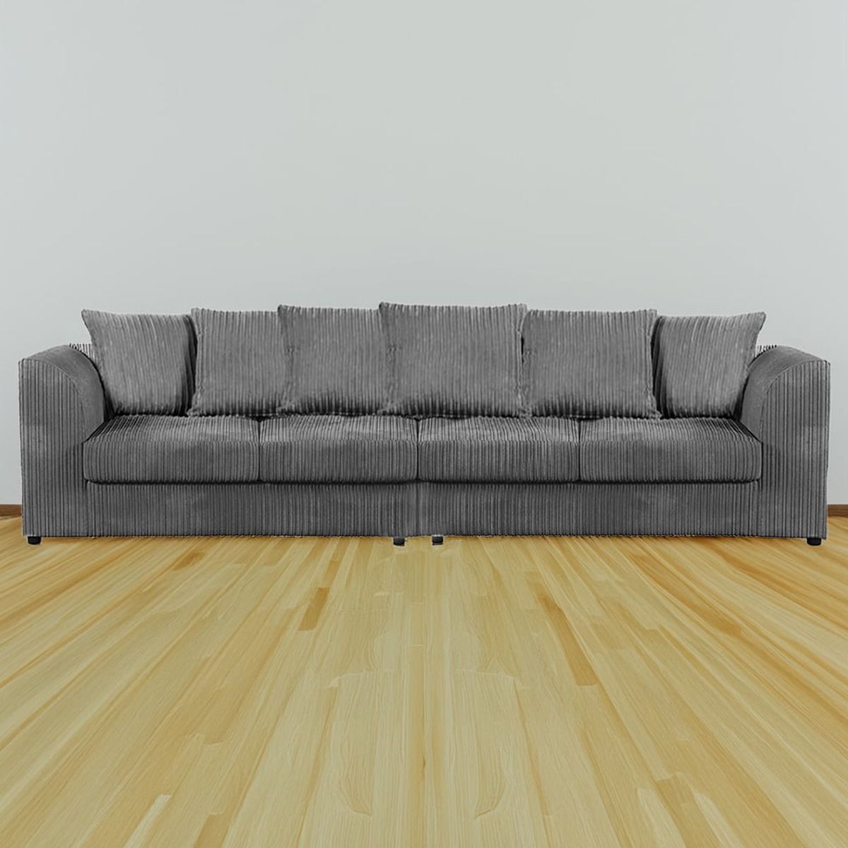 DYLAN 4 Seater Scatter Back Jumbo Cord Fabric Sofa Grey