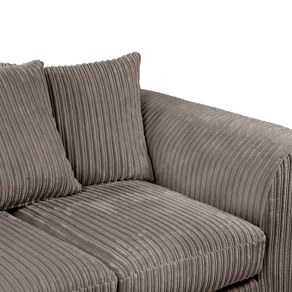 Hannah Jumbo Cord Scatter Back 3 Seater Sofa Grey