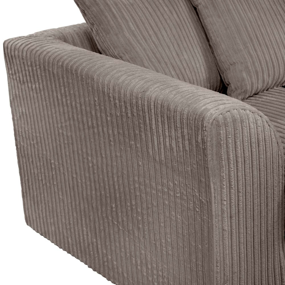 Hannah Jumbo Cord Scatter Back 3 Seater Sofa Grey