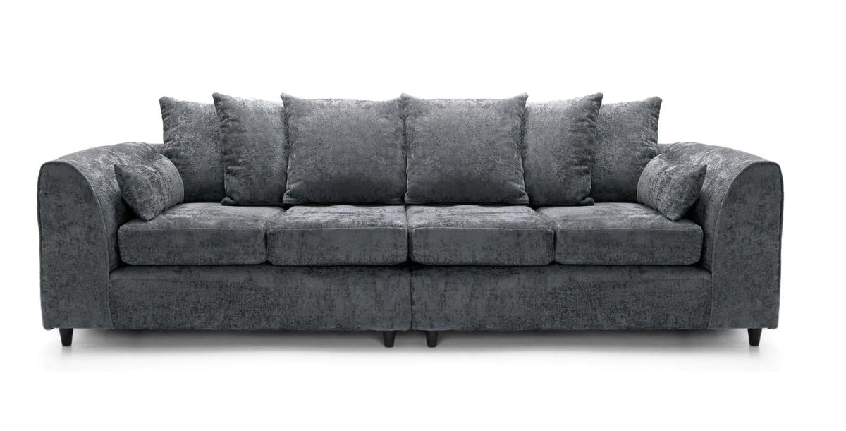 Celestial 4 Seater Scatter Back Chenille Fabric Sofa Grey