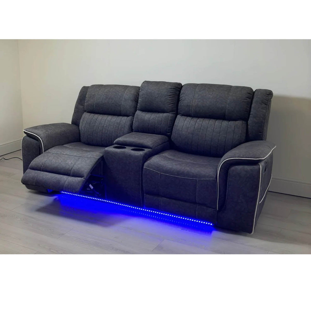 Hanna 3+2 Electric Recliner Sofa Set in Grey Fabric