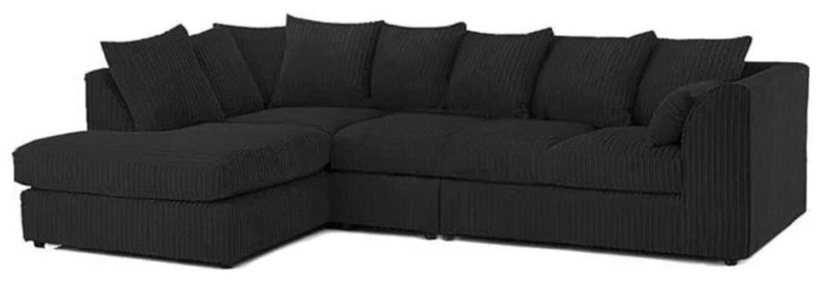 DYLAN 5 Seater Jumbo Cord L Shaped Corner Sofa with Scatter Back | Corner Sofa UK