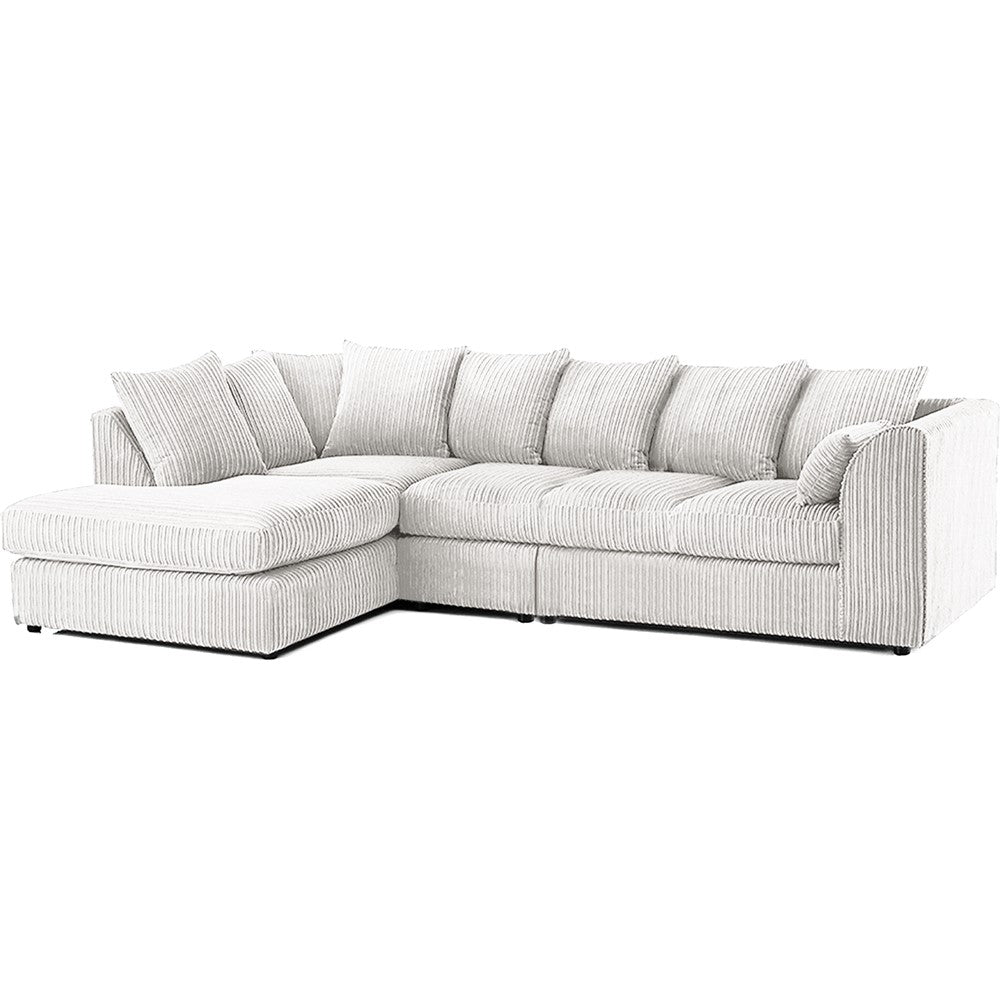 DYLAN 5 Seater Jumbo Cord L Shaped Corner Sofa with Scatter Back | Corner Sofa UK
