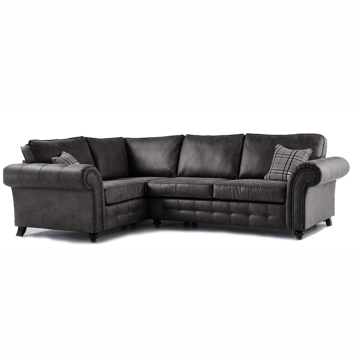 Oakland L Shaped 4 Seater Suede Leather Corner Sofa
