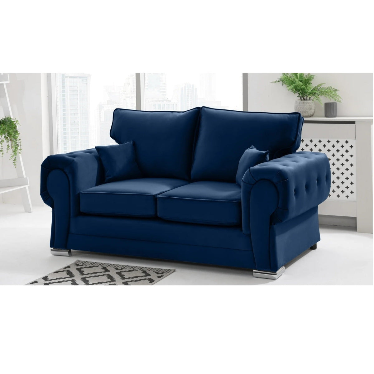 Chingford Plush Velvet Full Back 2 Seater Sofa
