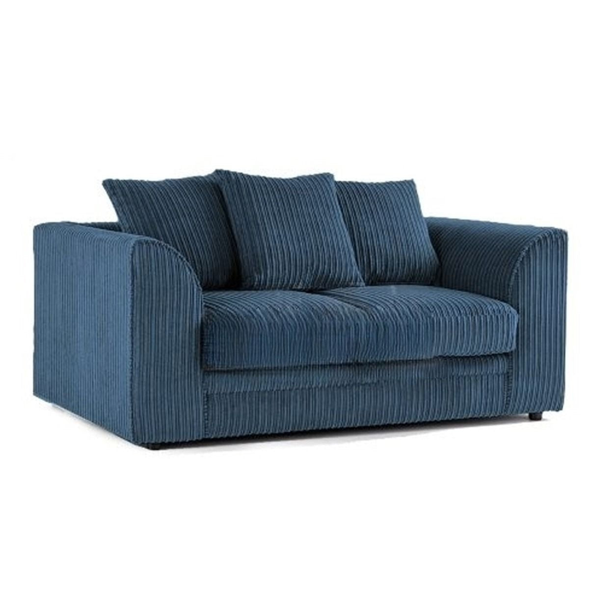 Hannah Jumbo Cord Scatter Back 2 Seater Sofa Marine Blue