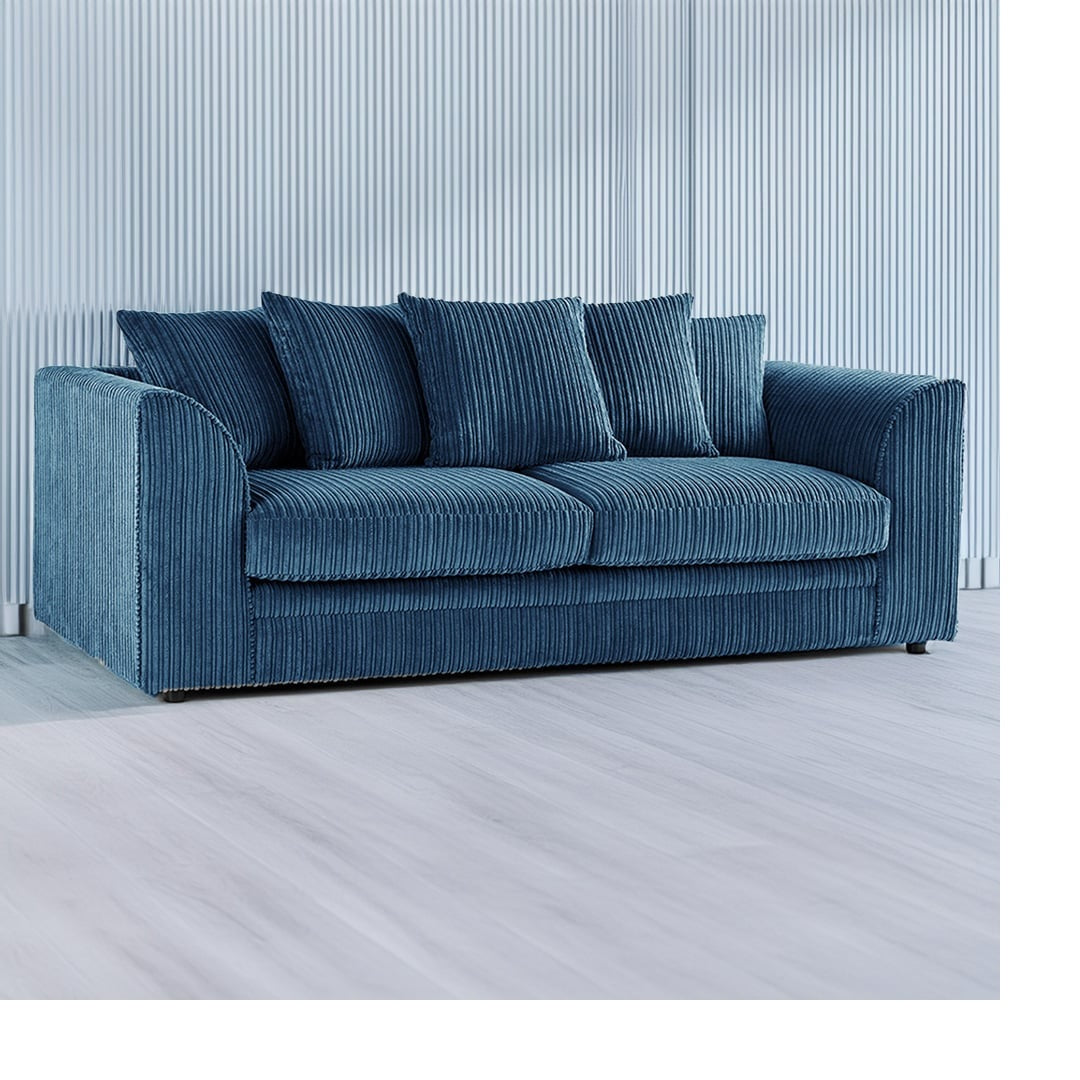 Hannah Jumbo Cord Scatter Back 3 Seater Sofa