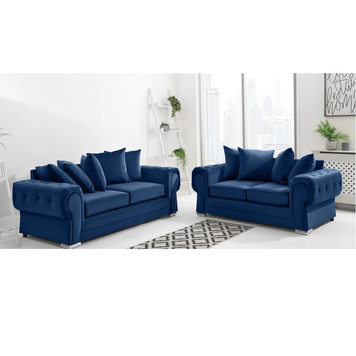 Verona Scatter Back Plush Velvet 3+2 Seater Sofa Set