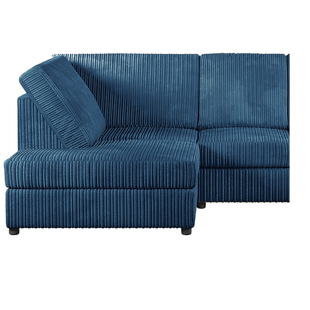Hannah Jumbo Cord Full Back 4 Seater Left Hand Facing Corner Sofa Marine Blue