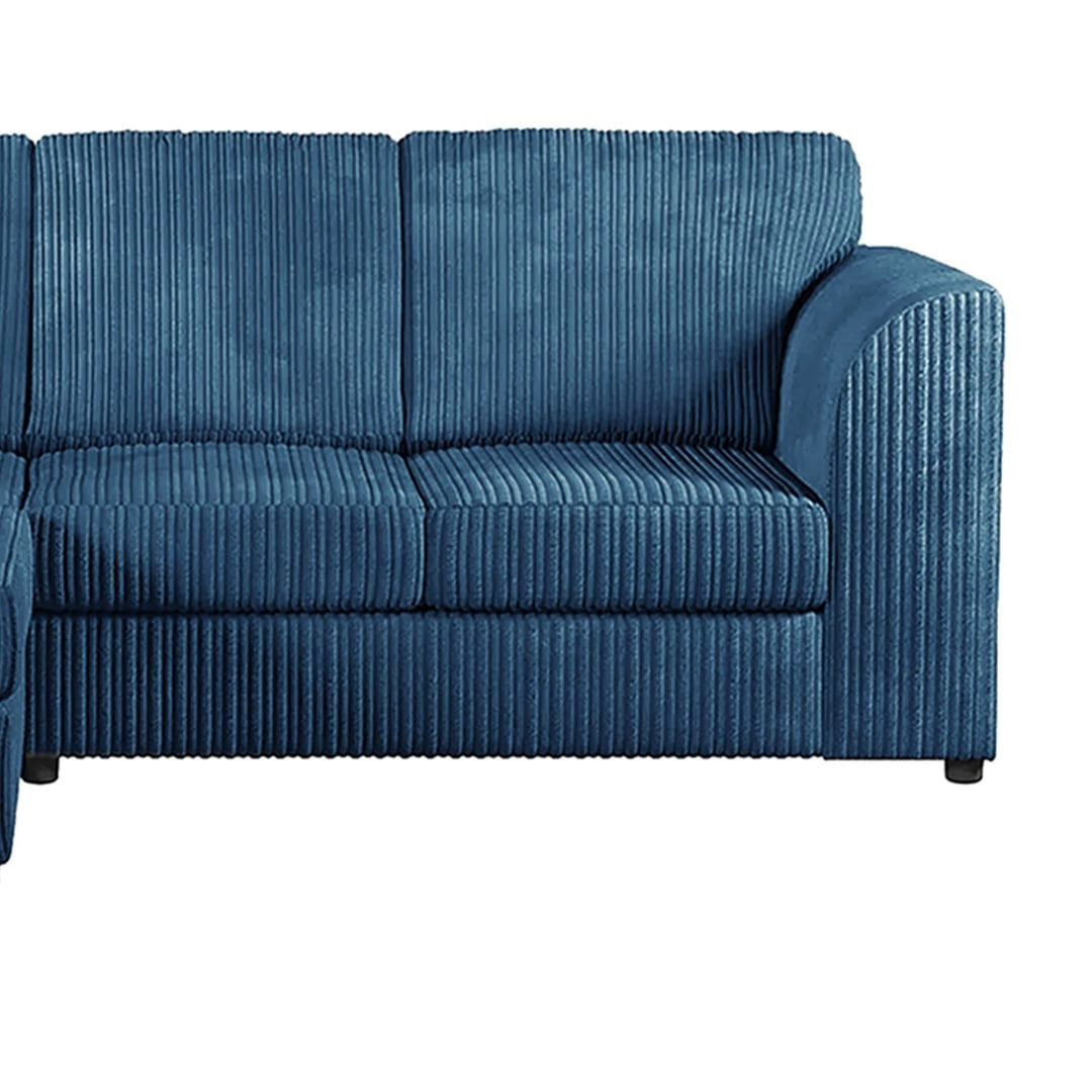 Hannah Jumbo Cord Full Back 4 Seater Left Hand Facing Corner Sofa Marine Blue