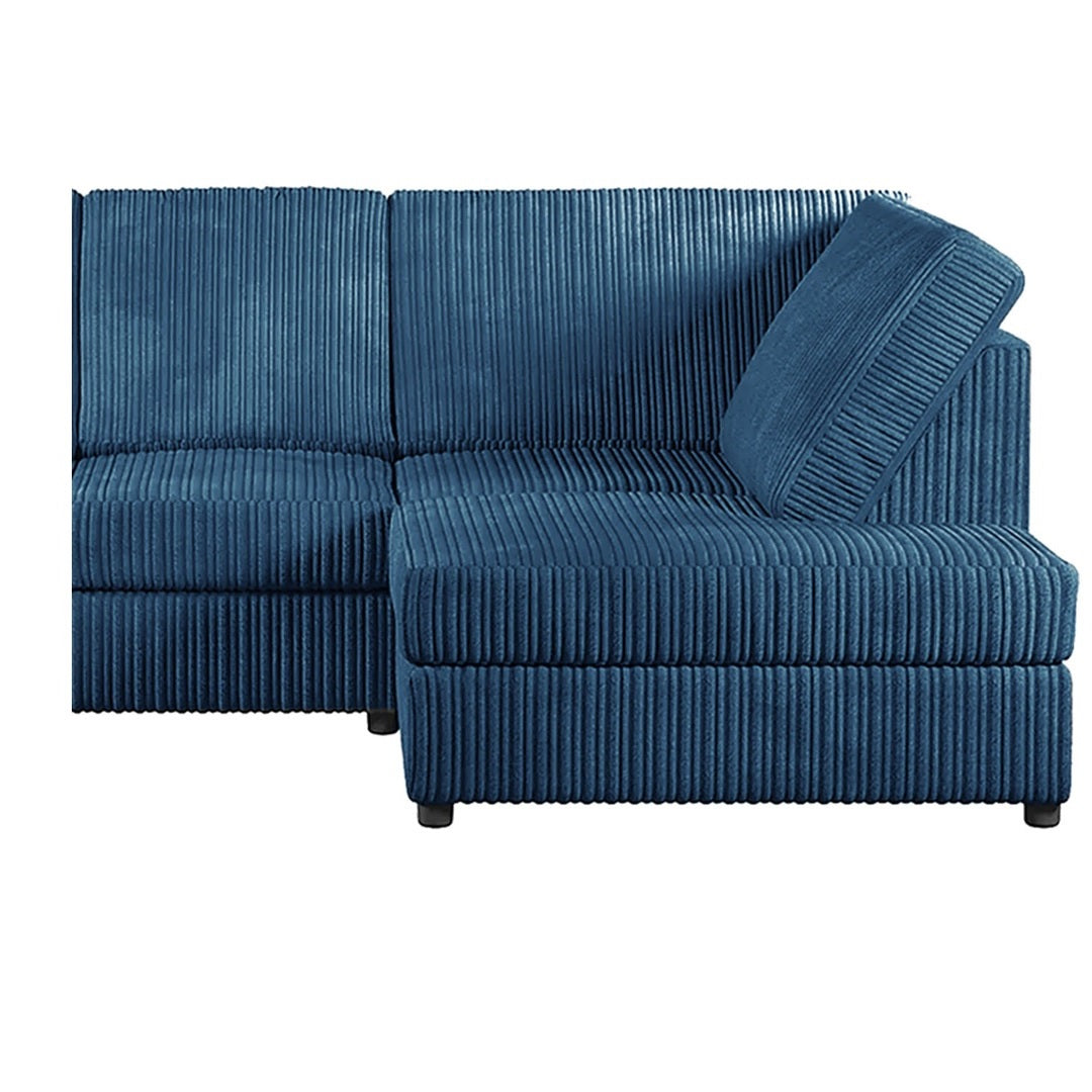 Hannah Jumbo Cord Full Back 4 Seater Right Hand Facing Corner Sofa Marine Blue