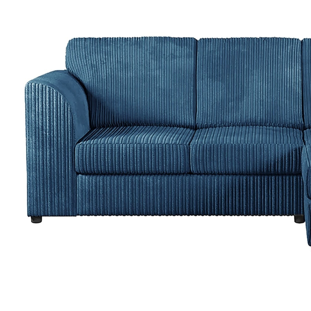 Hannah Jumbo Cord Full Back 4 Seater Right Hand Facing Corner Sofa Marine Blue